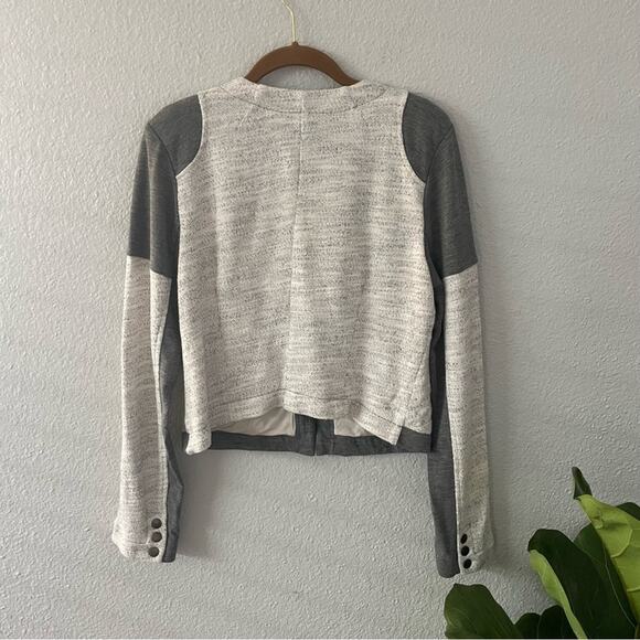 CAbi Grey Cropped Jacket with Knit Detail - Picture 7 of 7